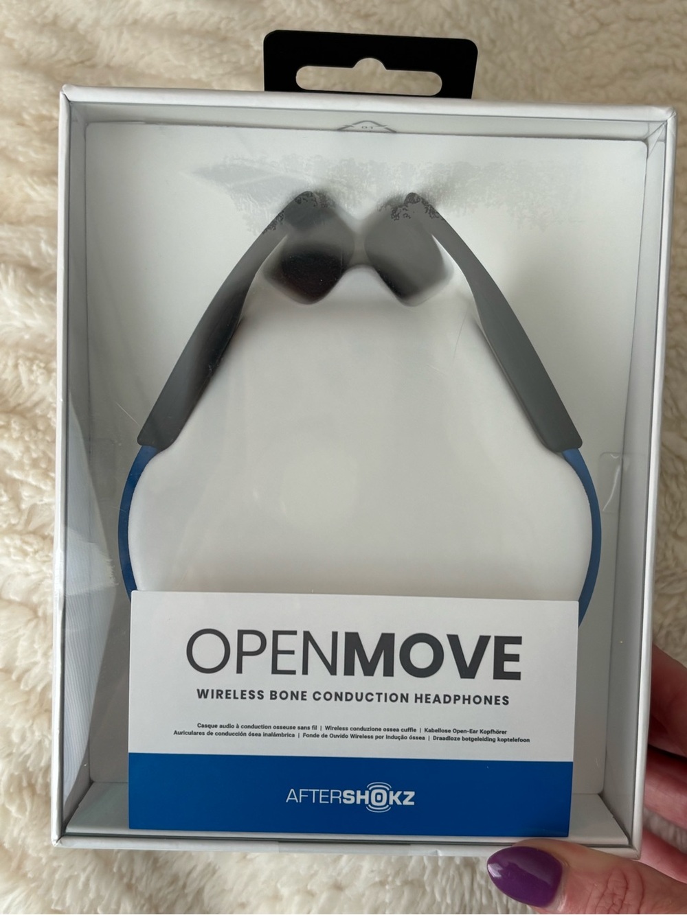 Aftershokz OpenMove Wireless Bone Conduction Headphones - Black/Blue